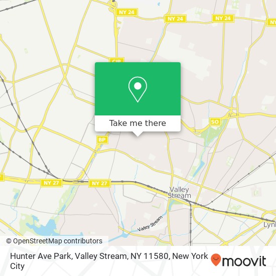 Mapa de Hunter Ave Park, Valley Stream, NY 11580