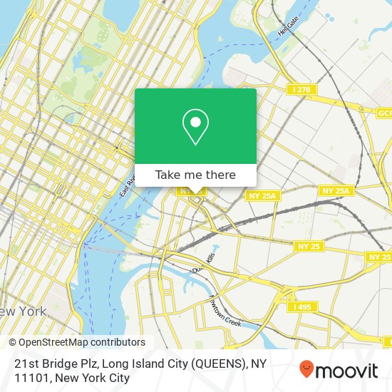 Mapa de 21st Bridge Plz, Long Island City (QUEENS), NY 11101