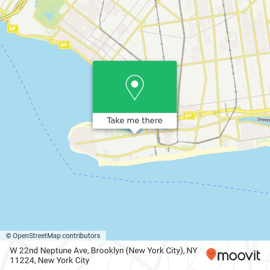 W 22nd Neptune Ave, Brooklyn (New York City), NY 11224 map