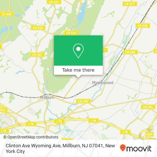 Clinton Ave Wyoming Ave, Millburn, NJ 07041 map