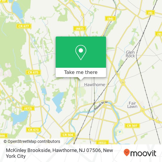 Mapa de McKinley Brookside, Hawthorne, NJ 07506