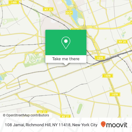 Mapa de 108 Jamai, Richmond Hill, NY 11418