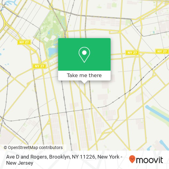 Mapa de Ave D and Rogers, Brooklyn, NY 11226