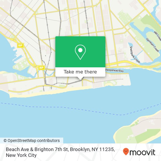 Mapa de Beach Ave & Brighton 7th St, Brooklyn, NY 11235