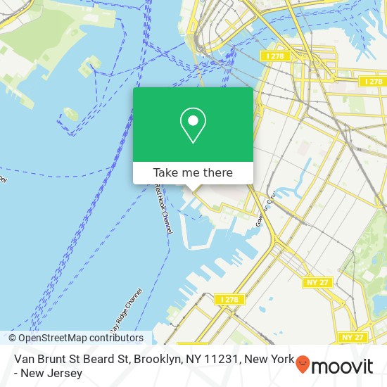Mapa de Van Brunt St Beard St, Brooklyn, NY 11231
