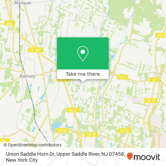 Union Saddle Horn Dr, Upper Saddle River, NJ 07458 map