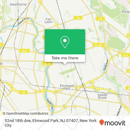 52nd 18th Ave, Elmwood Park, NJ 07407 map