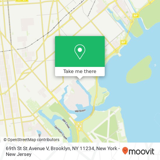 Mapa de 69th St St Avenue V, Brooklyn, NY 11234
