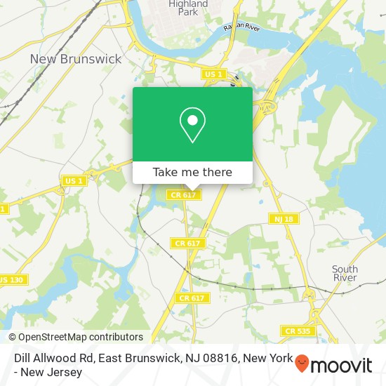 Mapa de Dill Allwood Rd, East Brunswick, NJ 08816
