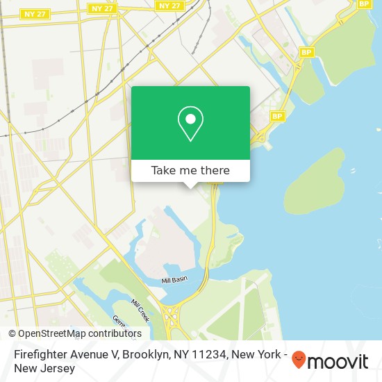 Mapa de Firefighter Avenue V, Brooklyn, NY 11234