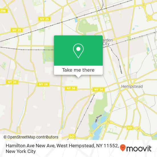Mapa de Hamilton Ave New Ave, West Hempstead, NY 11552