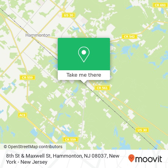 Mapa de 8th St & Maxwell St, Hammonton, NJ 08037