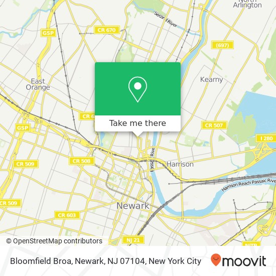 Bloomfield Broa, Newark, NJ 07104 map