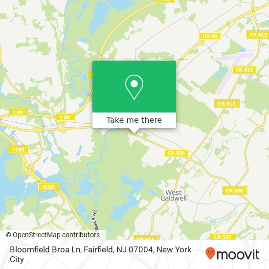 Mapa de Bloomfield Broa Ln, Fairfield, NJ 07004