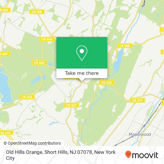 Mapa de Old Hills Orange, Short Hills, NJ 07078