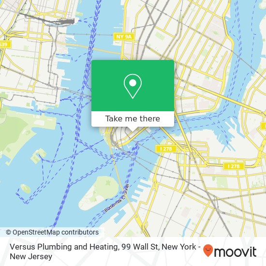 Versus Plumbing and Heating, 99 Wall St map