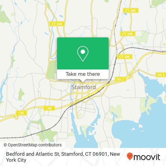Mapa de Bedford and Atlantic St, Stamford, CT 06901