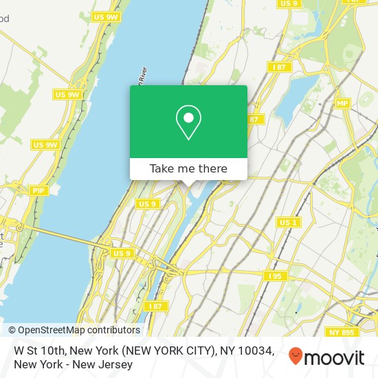 Mapa de W St 10th, New York (NEW YORK CITY), NY 10034