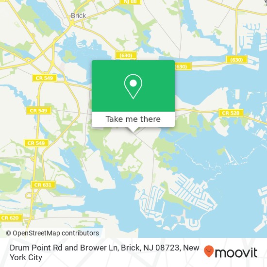 Drum Point Rd and Brower Ln, Brick, NJ 08723 map