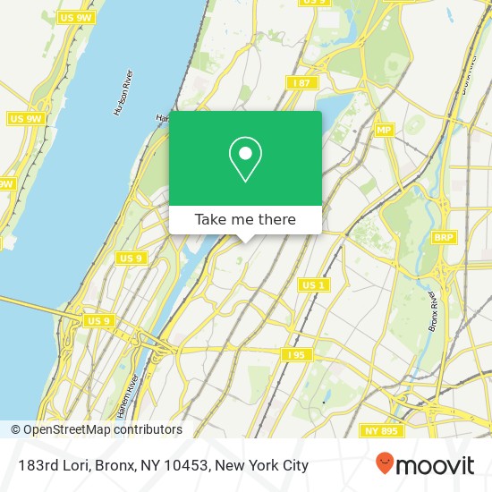 Mapa de 183rd Lori, Bronx, NY 10453