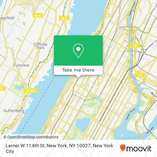 Lerner W 114th St, New York, NY 10027 map