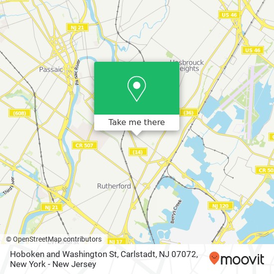 Hoboken and Washington St, Carlstadt, NJ 07072 map