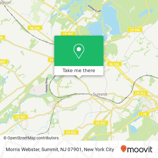 Mapa de Morris Webster, Summit, NJ 07901