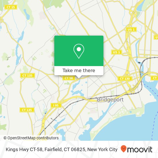 Mapa de Kings Hwy CT-58, Fairfield, CT 06825