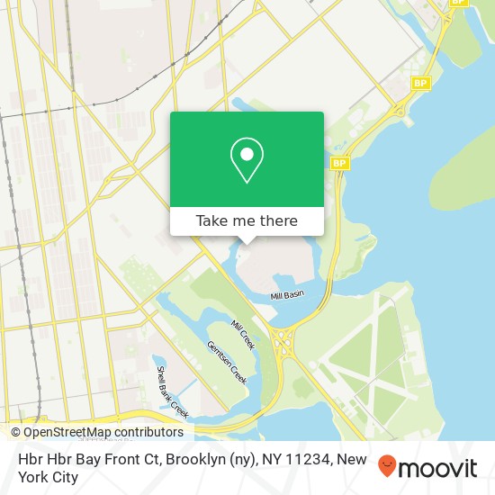 Mapa de Hbr Hbr Bay Front Ct, Brooklyn (ny), NY 11234