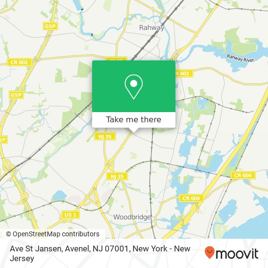 Mapa de Ave St Jansen, Avenel, NJ 07001