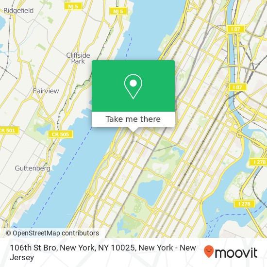 106th St Bro, New York, NY 10025 map