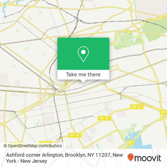 Mapa de Ashford corner Arlington, Brooklyn, NY 11207