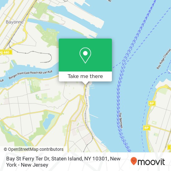Mapa de Bay St Ferry Ter Dr, Staten Island, NY 10301