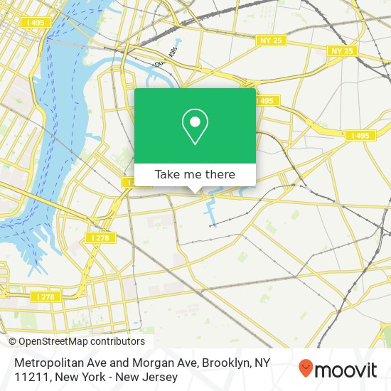 Mapa de Metropolitan Ave and Morgan Ave, Brooklyn, NY 11211