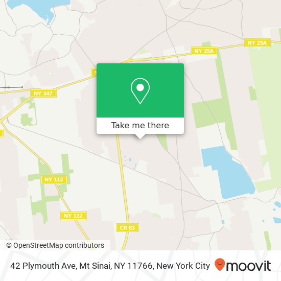 Mapa de 42 Plymouth Ave, Mt Sinai, NY 11766