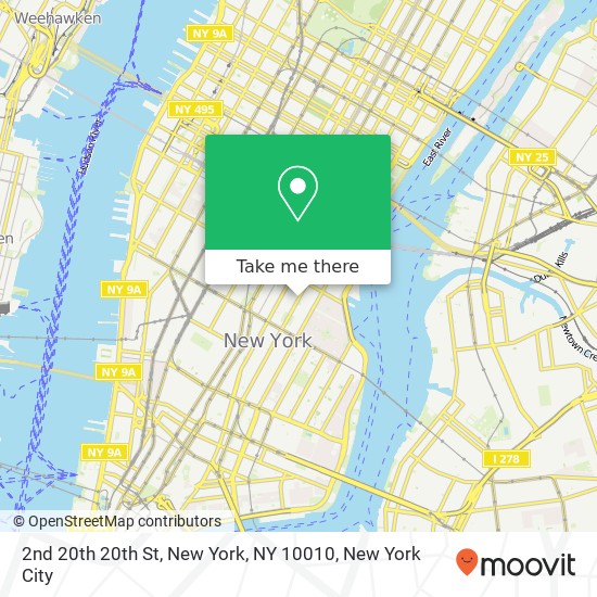 Mapa de 2nd 20th 20th St, New York, NY 10010