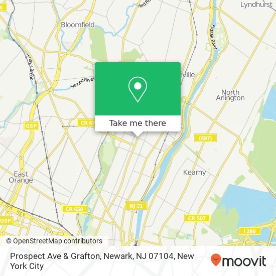 Mapa de Prospect Ave & Grafton, Newark, NJ 07104