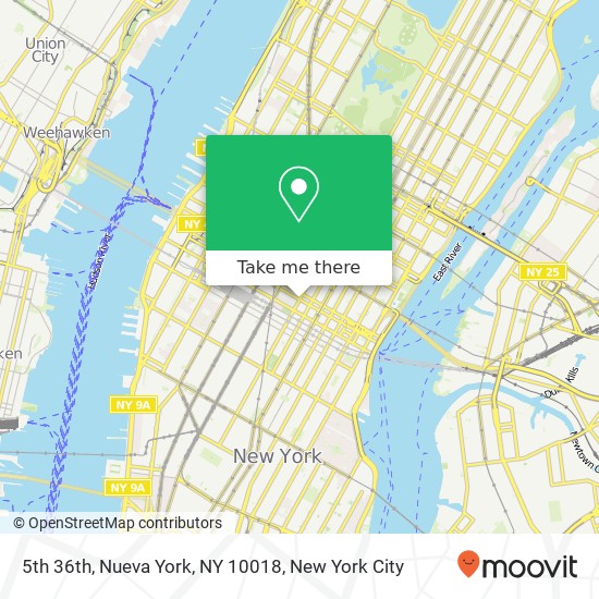 Mapa de 5th 36th, Nueva York, NY 10018