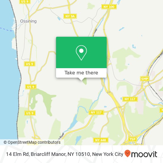 Mapa de 14 Elm Rd, Briarcliff Manor, NY 10510