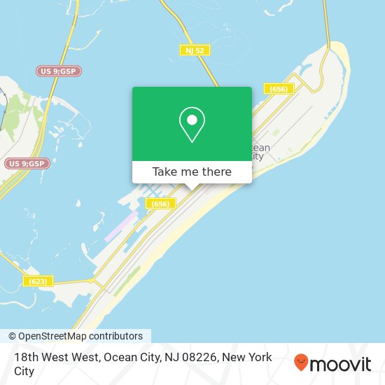 Mapa de 18th West West, Ocean City, NJ 08226