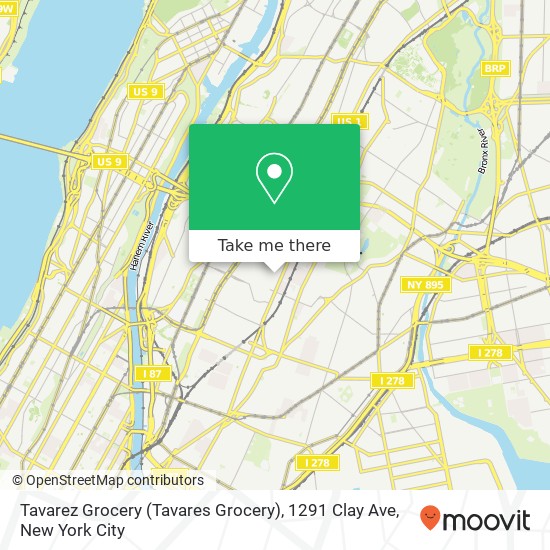Mapa de Tavarez Grocery (Tavares Grocery), 1291 Clay Ave