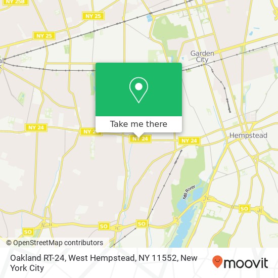 Mapa de Oakland RT-24, West Hempstead, NY 11552