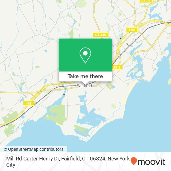 Mapa de Mill Rd Carter Henry Dr, Fairfield, CT 06824