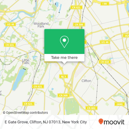 Mapa de E Gate Grove, Clifton, NJ 07013