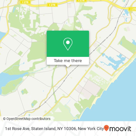 Mapa de 1st Rose Ave, Staten Island, NY 10306