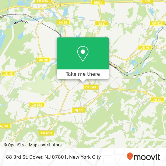 Mapa de 88 3rd St, Dover, NJ 07801