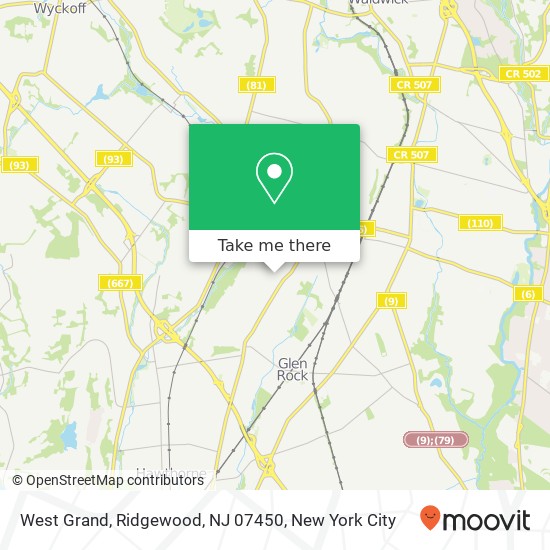 Mapa de West Grand, Ridgewood, NJ 07450