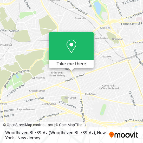 Woodhaven BL / 89 Av map