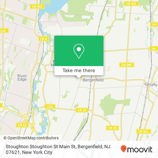 Mapa de Stoughton Stoughton St Main St, Bergenfield, NJ 07621
