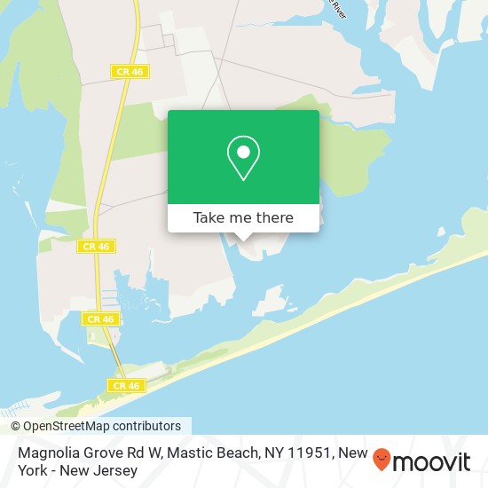 Mapa de Magnolia Grove Rd W, Mastic Beach, NY 11951